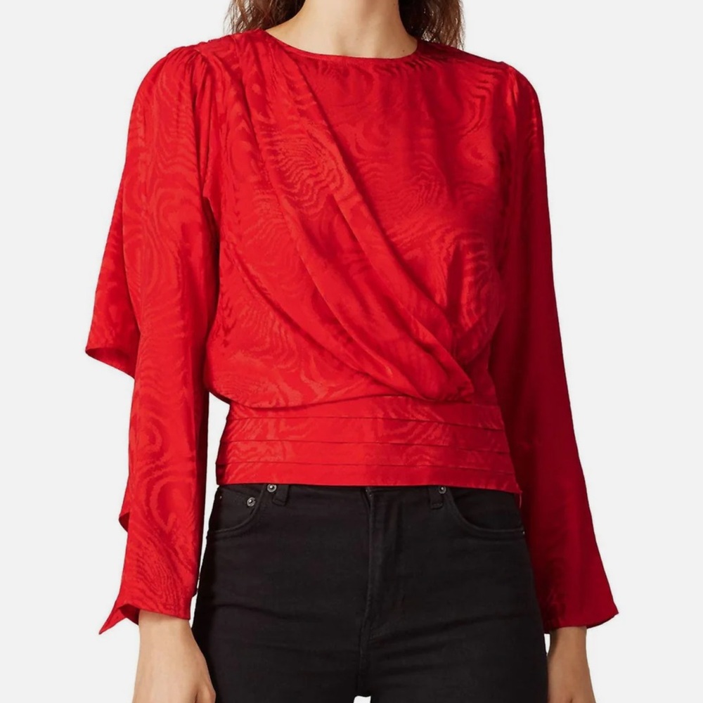 Ronny Kobo Size Small Red Silk Blouse